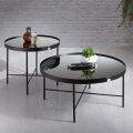 Kulatý konferenční stolek ze skla a kovu Made in Italy - Marimo