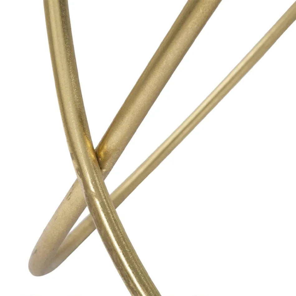 Kulatý konferenční stolek z černého skla a zlaté povrchové úpravy - Rebel Viadurini