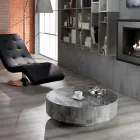 Moderní kulatý konferenční stolek z fosilního kamene - Vermont Viadurini