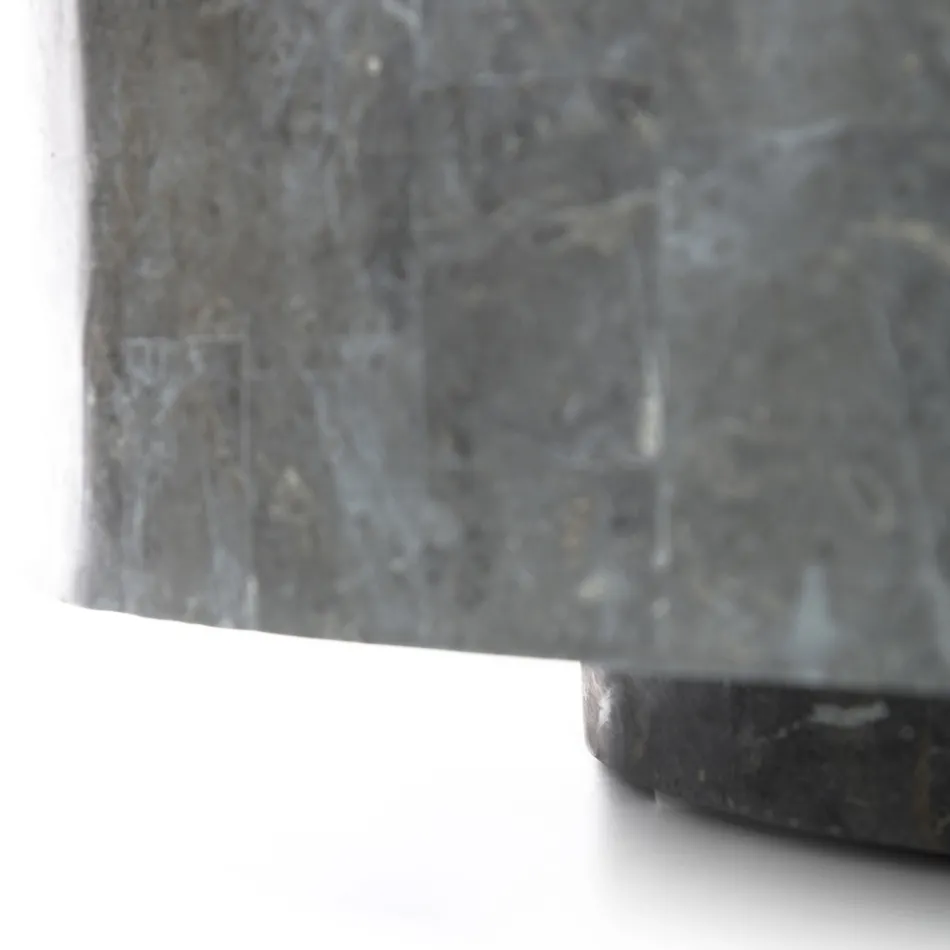 Moderní kulatý konferenční stolek z fosilního kamene - Vermont Viadurini