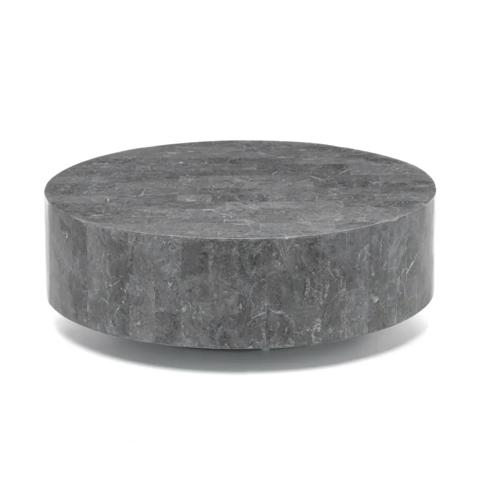Moderní kulatý konferenční stolek z fosilního kamene - Vermont Viadurini