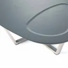 Moderní tvarovaný salonek ve formátu Mdf a Chrome Metal - Pimpa Viadurini