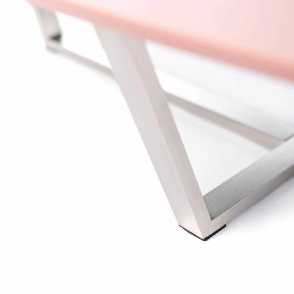 Moderní tvarovaný salonek ve formátu Mdf a Chrome Metal - Pimpa Viadurini