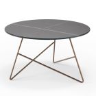 Kulatý konferenční stolek z kovu a skleněné desky s mramorovým efektem - Magali Viadurini