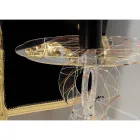 Kulatý průhledný konferenční stolek z plexiskla a barevná deska - fosfor Viadurini