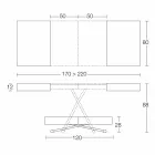 Transformovatelný konferenční stolek ze dřeva a kovu vyrobený v Itálii - Patroclus Viadurini