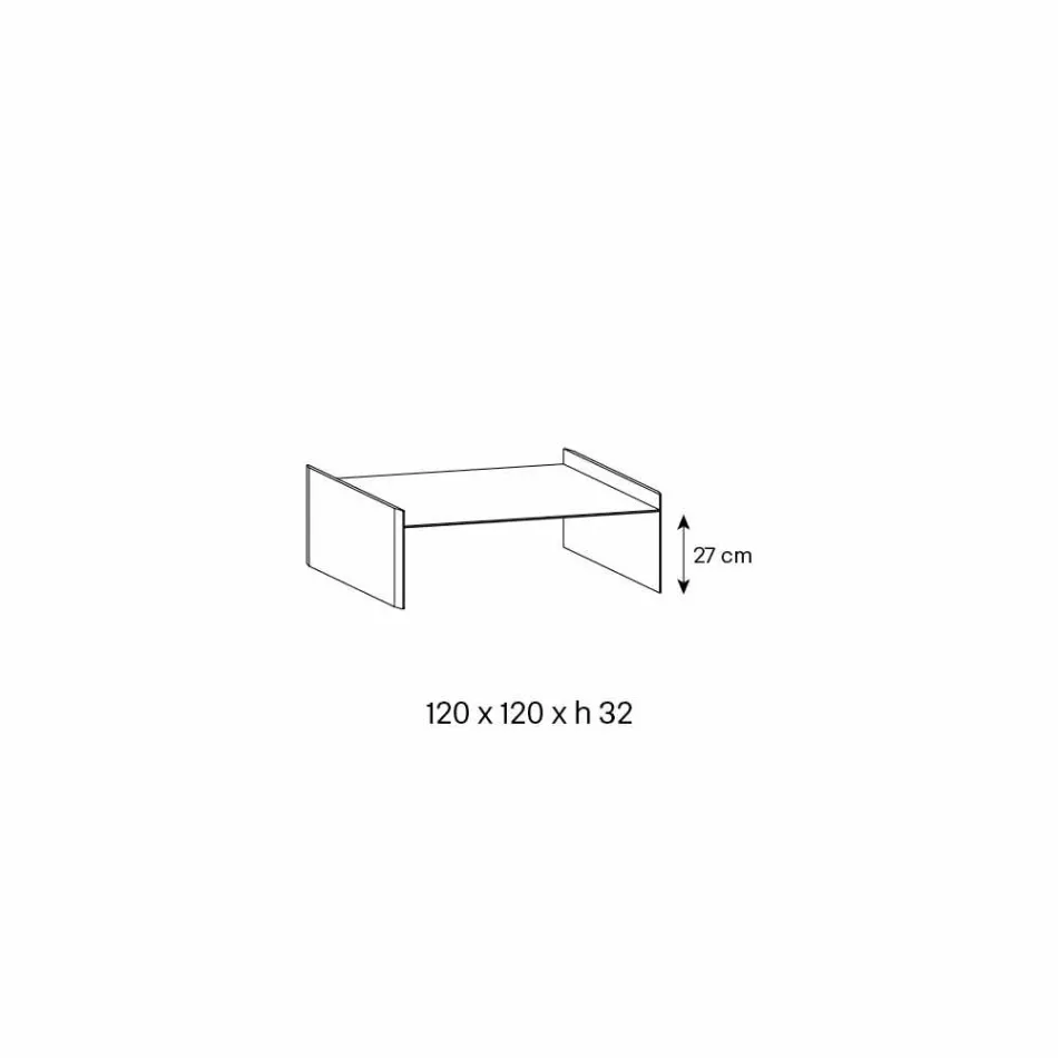 Extra čirý skleněný konferenční stolek se zkosením Made in Italy - Imperative Viadurini