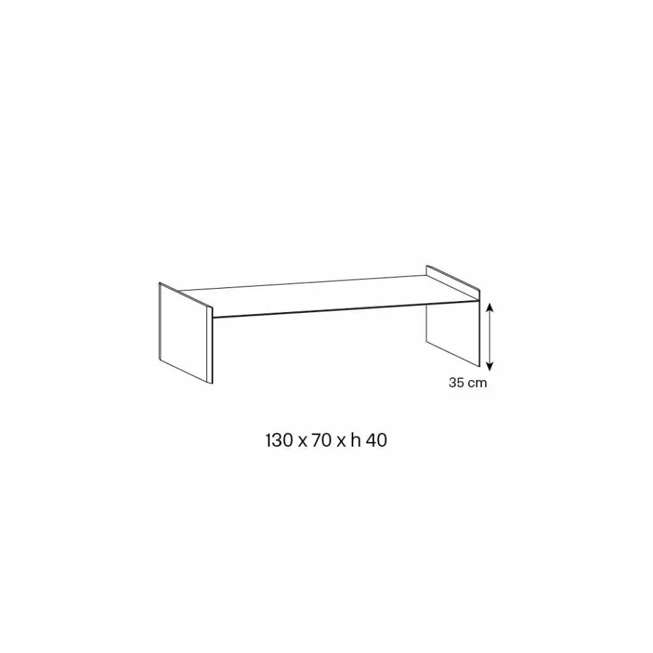 Extra čirý skleněný konferenční stolek se zkosením Made in Italy - Imperative Viadurini