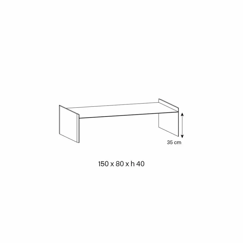 Extra čirý skleněný konferenční stolek se zkosením Made in Italy - Imperative Viadurini