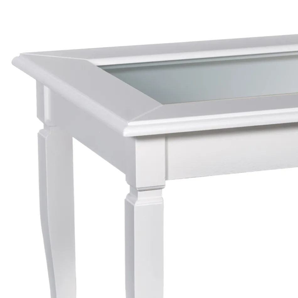 Konferenční stolek do obývacího pokoje se skleněnou nástěnkou Made in Italy - Demetra Viadurini