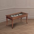 Konferenční stolek do obývacího pokoje se skleněnou nástěnkou Made in Italy - Demetra Viadurini