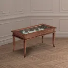 Konferenční stolek do obývacího pokoje se skleněnou nástěnkou Made in Italy - Demetra Viadurini