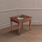 Konferenční stolek do obývacího pokoje se skleněnou čalouněnou nástěnkou Made in Italy - Demetra Viadurini