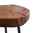 Konferenční stolek do obývacího pokoje s kovovými nohami a deskou z masivu - Sardinie Viadurini