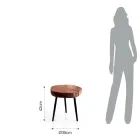 Konferenční stolek do obývacího pokoje s kovovými nohami a deskou z masivu - Sardinie Viadurini