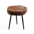 Konferenční stolek do obývacího pokoje s kovovými nohami a deskou z masivu - Sardinie Viadurini