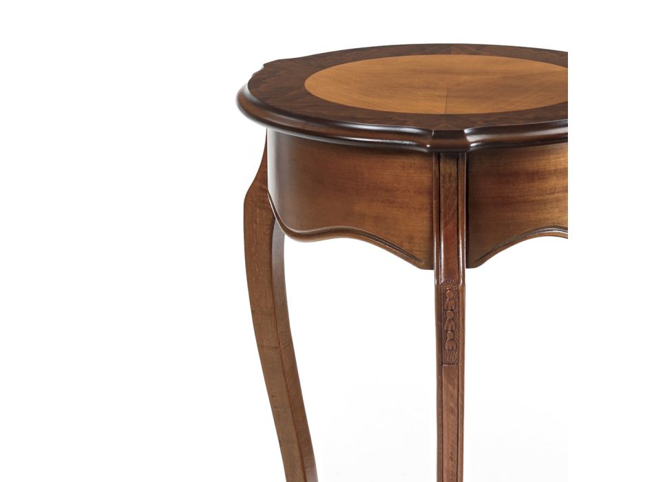 Konferenční stolek do obývacího pokoje s patinovanou třešňovou vložkou Made in Italy - Irno Viadurini