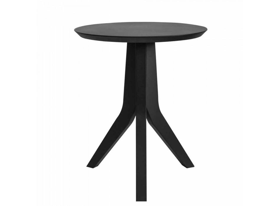 Konferenční stolek z černého lakovaného dřeva v moderním kulatém designu - Sperone Viadurini