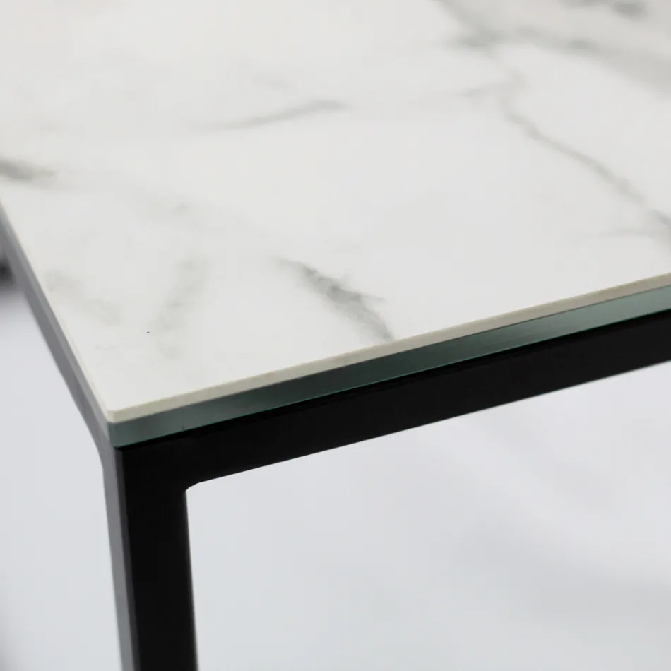 Kameninový a ocelový konferenční stolek Made in Italy - Birba Viadurini