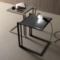 Konferenční stolek z kovu a skla s geometrickým designem - Zigozago
