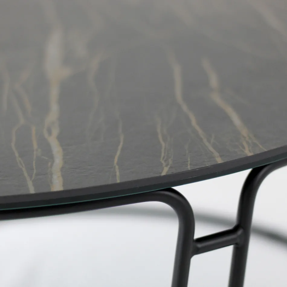 Konferenční stolek kulatá deska a základna Made in Italy - Tullia Viadurini