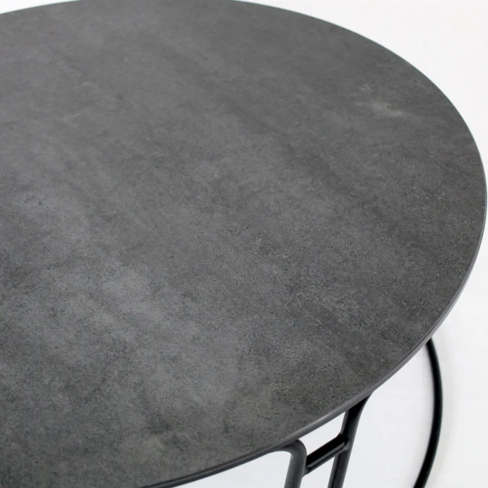 Konferenční stolek kulatá deska a základna Made in Italy - Tullia Viadurini