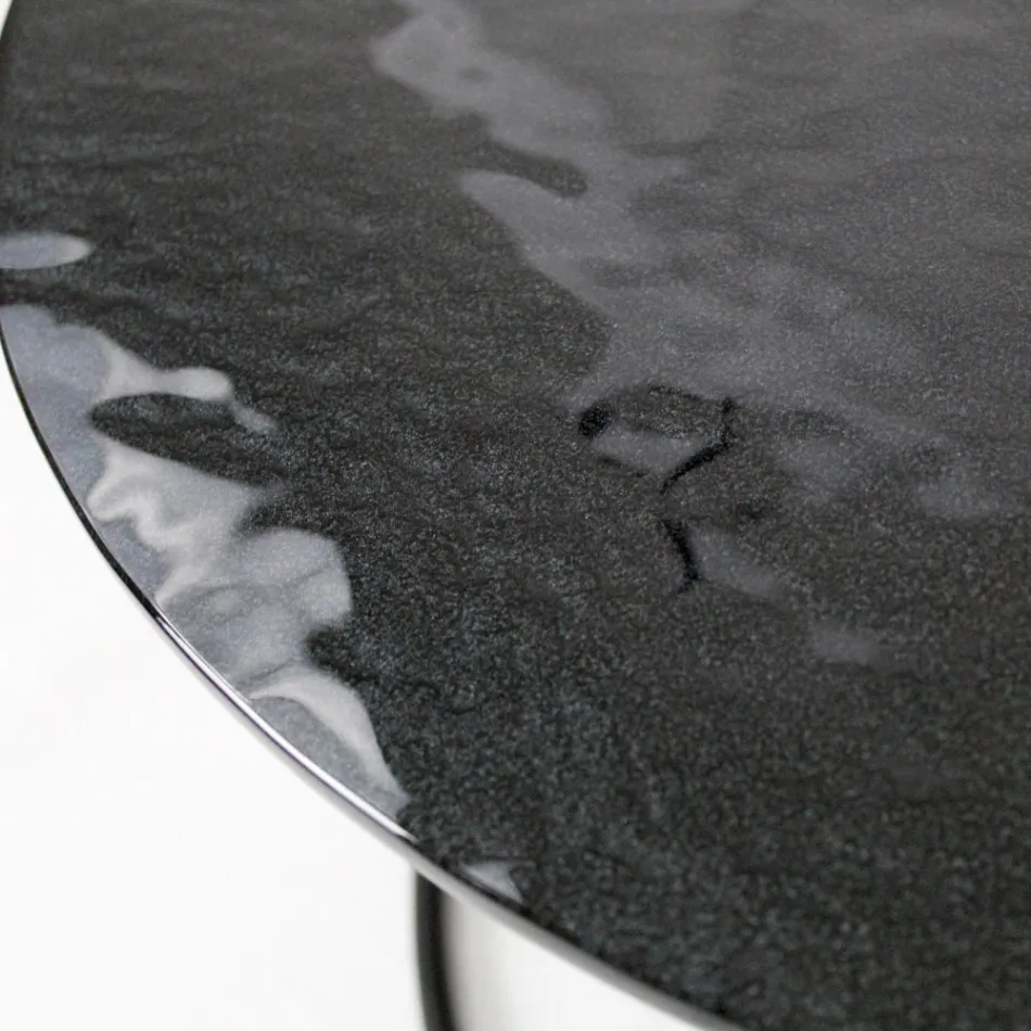 Konferenční stolek se skleněnou deskou a kulatou základnou Made in Italy - Tullia Viadurini