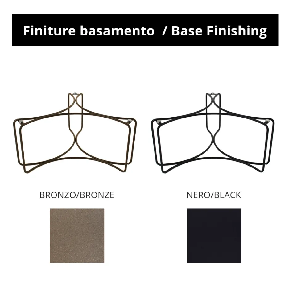 Kulatý konferenční stolek se 3 půlměsíci vyrobenou v Itálii - Arepa Viadurini