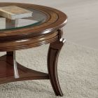 Kulatý konferenční stolek do obývacího pokoje se skleněnou deskou Made in Italy - Onatha Viadurini