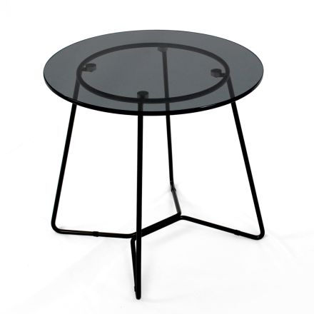 Kulatý konferenční stolek se skleněnou deskou Made in Italy - Paini Viadurini
