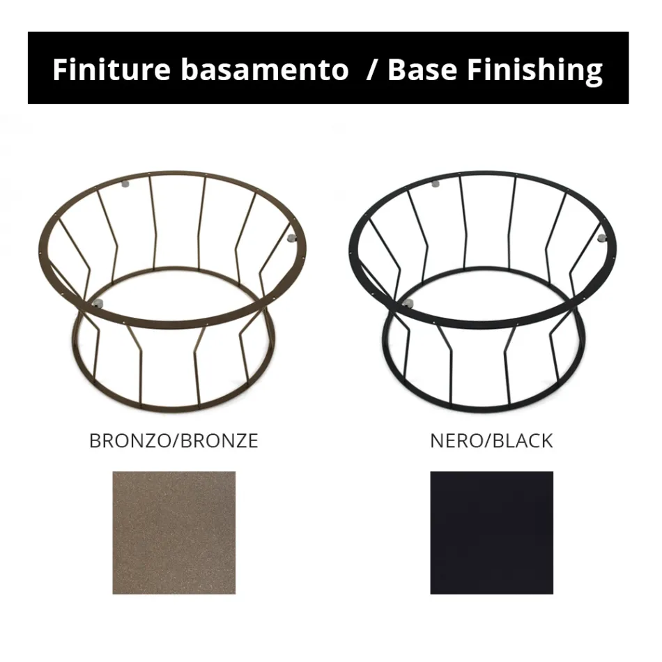 Kulatý konferenční stolek z oceli a skla Made in Italy - Alisea Viadurini