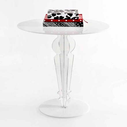 Klasický designový konferenční stolek v akrylovém skle H 64cm, Cles Viadurini