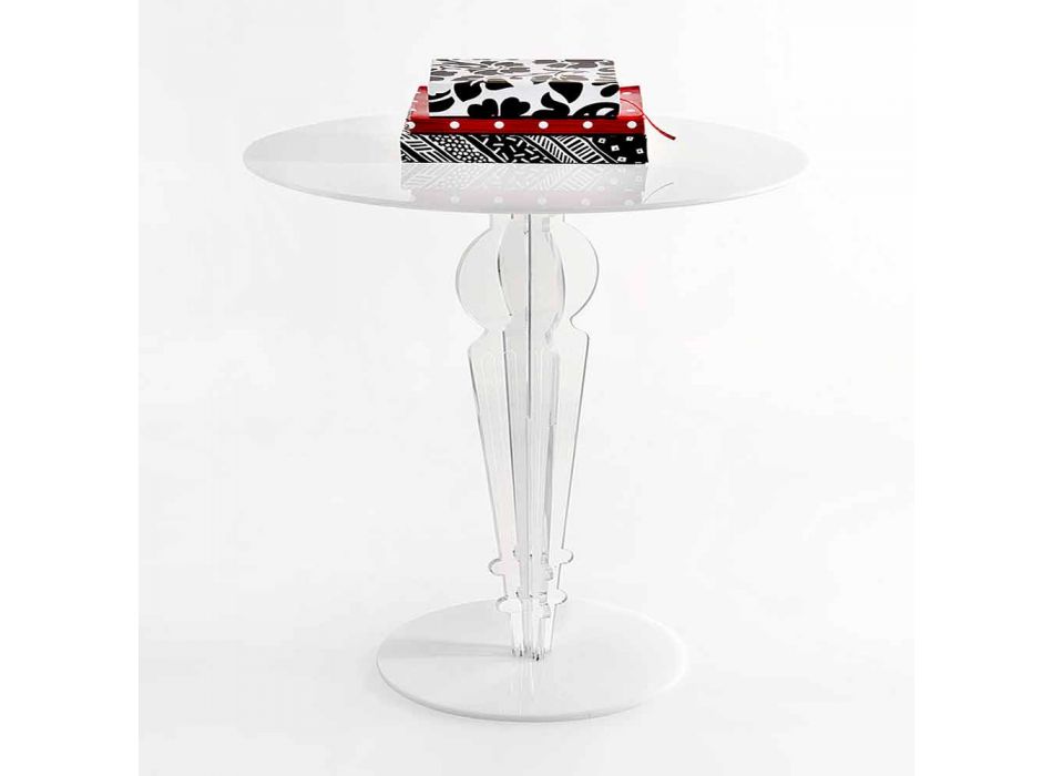Klasický designový konferenční stolek v akrylovém skle H 64cm, Cles Viadurini