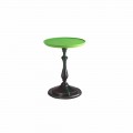 Konferenční stolek design s zelené lakované, průměr 50cm, Nik
