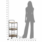 Moderní designový konferenční stolek ze železa a MDF s kolečky a 3 policemi - Lennox Viadurini