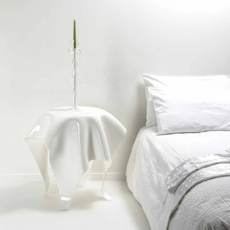 Tabulka moderní design v bílé plexiskla Eight, made in Italy Viadurini