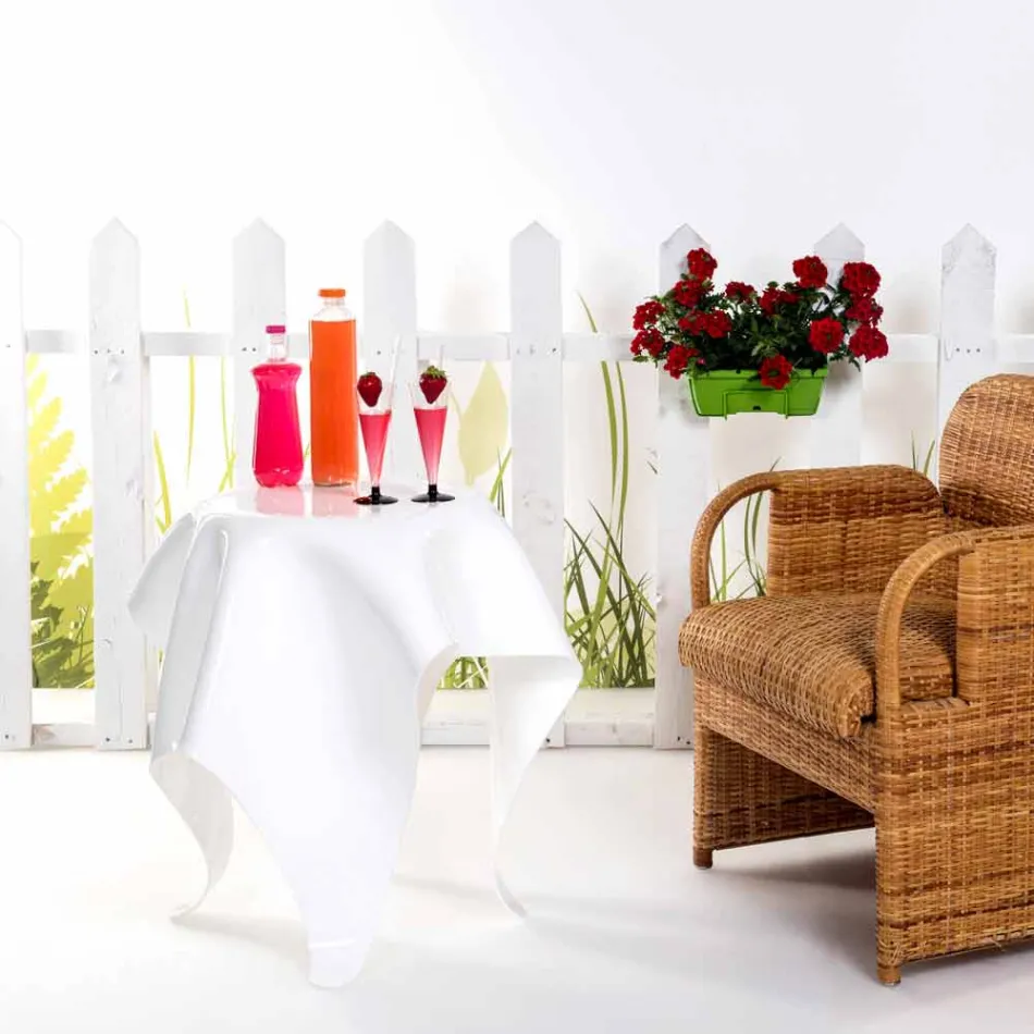 Tabulka moderní design v bílé plexiskla Eight, made in Italy Viadurini