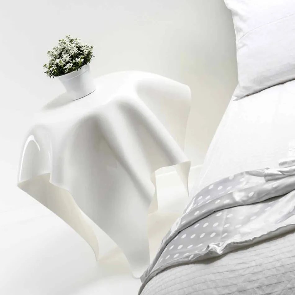 Tabulka moderní design v bílé plexiskla Eight, made in Italy Viadurini