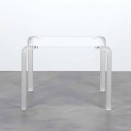 Moderní stůl čtvercový top design, transparentní akryl Zury
