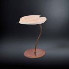 navrhovat konferenční stolek ze dřeva s bázi železa Leaf Viadurini