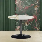 Konferenční stolek Eero Saarinen H 39 s deskou z mramoru Caracatta ze zlata Made in Italy – Scarlet Viadurini