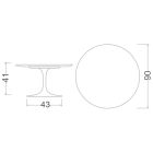 Konferenční stolek Eero Saarinen H 41 s deskou z tmavého mramoru Emperador Made in Italy Viadurini
