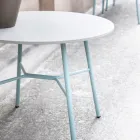 Kulatý venkovní konferenční stolek z HPL s kovovou základnou Made in Italy - Makino Viadurini