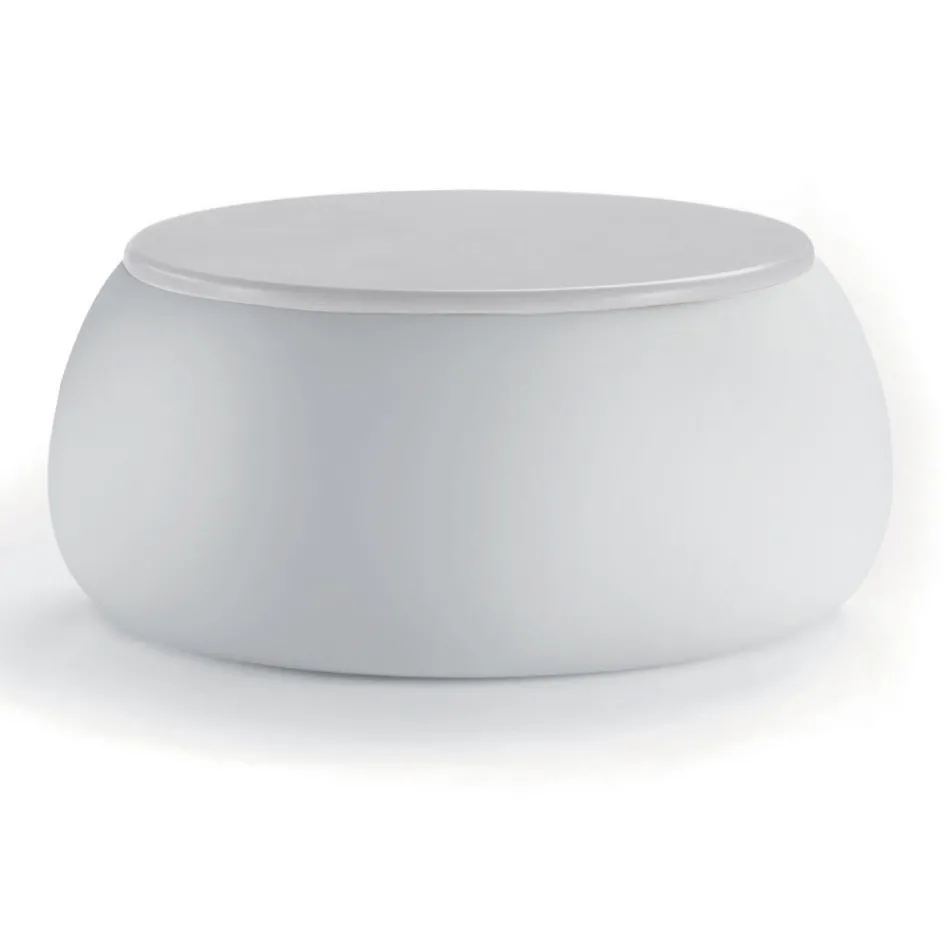 Zahradní konferenční stolek s kulatou deskou z polyetylenu Vyrobeno v Itálii - Tibaldo Viadurini