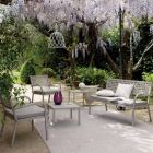 Stohovatelný zahradní konferenční stolek z pozinkované oceli Made in Italy - Aberdeen Viadurini