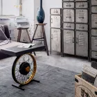 Ručně vyráběný a průmyslový konferenční stolek z oceli a mangového dřeva - Corvino Viadurini