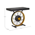 Ručně vyráběný a průmyslový konferenční stolek z oceli a mangového dřeva - Corvino Viadurini