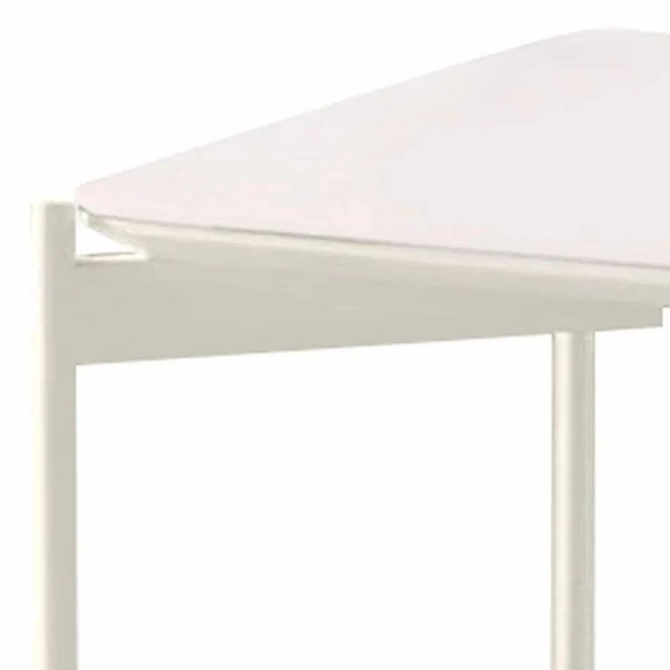 Moderní design náměstí keramický a kovový konferenční stolek - dikobraz Viadurini