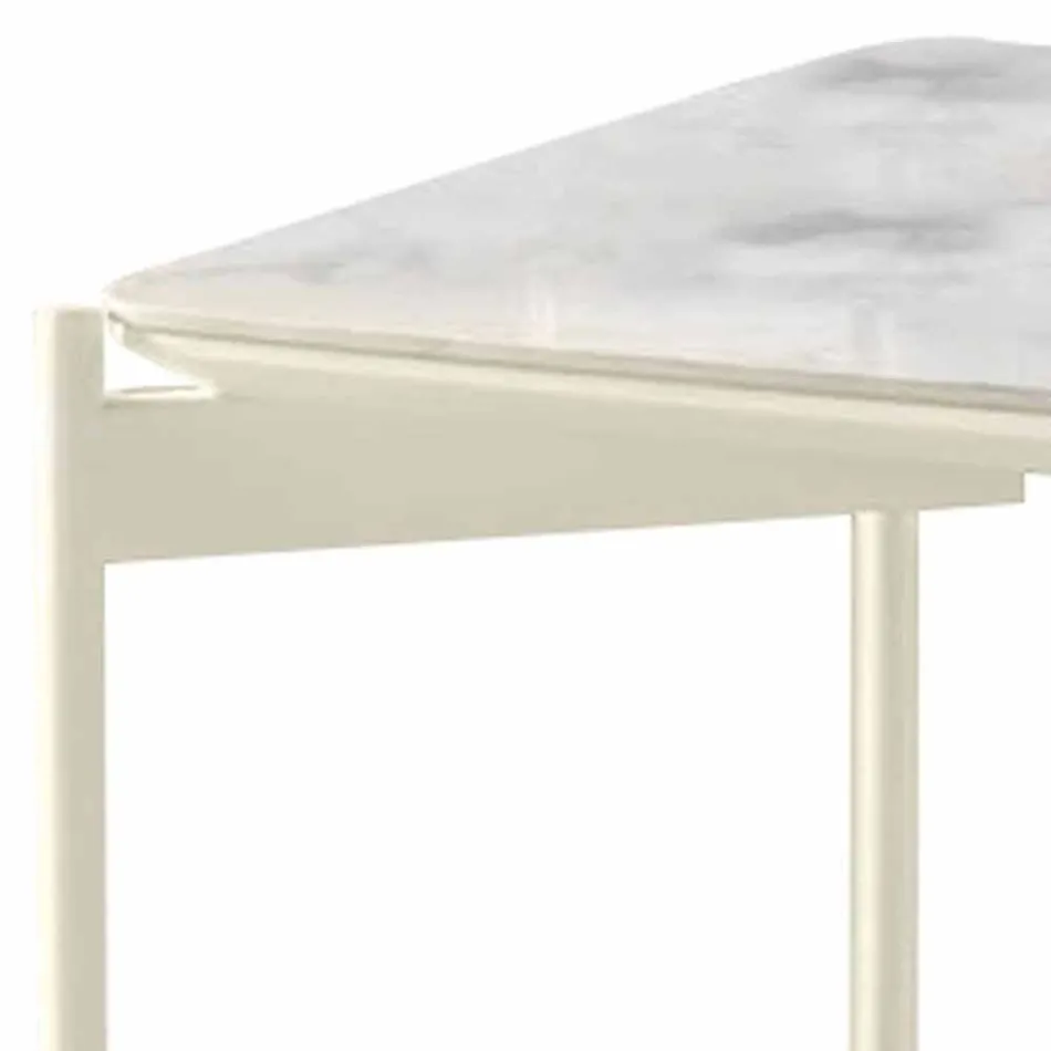 Moderní design náměstí keramický a kovový konferenční stolek - dikobraz Viadurini