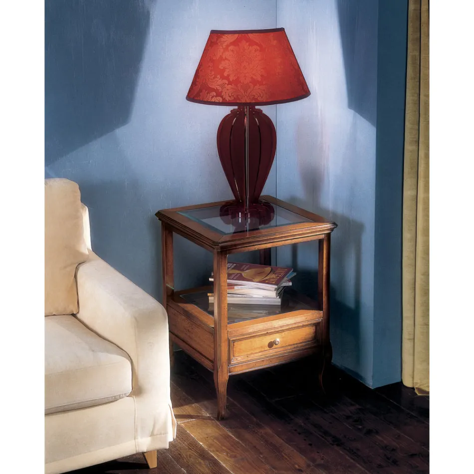 Bassano Francia dřevěný konferenční stolek se skleněnou deskou Made in Italy - Patecati Viadurini